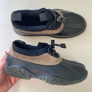 Baffin Canada Black Brown Waterbug Garden Boots Low Duck Boots Women's Size 6